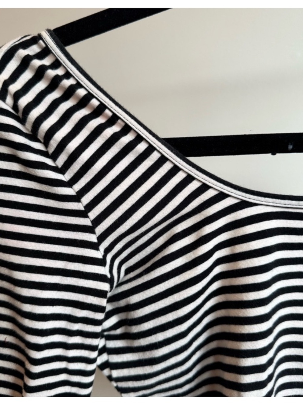 American Apparel Black and White Striped Bodysuit - Picture 3 of 5